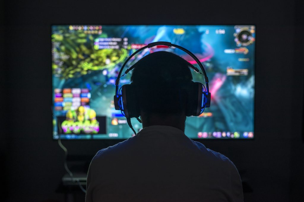 Video game player by Shutterstock