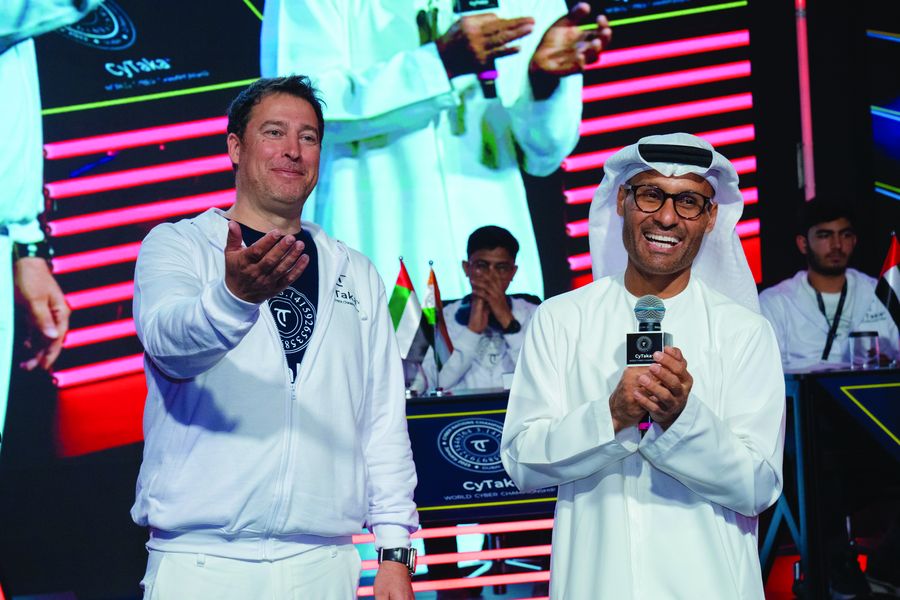 From left: Amir with Dr. Al Kuwaiti. "We need more cyber professionals.” | Photo by Yossi Aloni