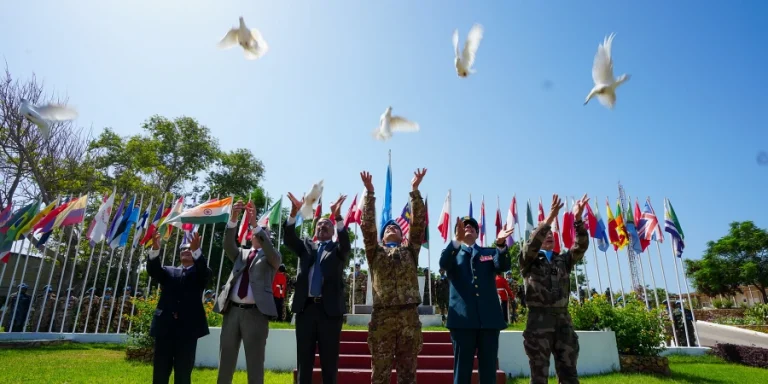 UNIFIL officials release doves at the force’s headquarters in Naqoura on the International Day of Peace | Photo: Haidar Fahs, UN