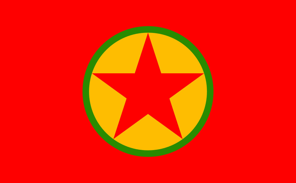 דגל מפלגת הפועלים של כורדיסטן