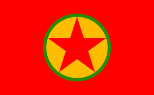 דגל מפלגת הפועלים של כורדיסטן