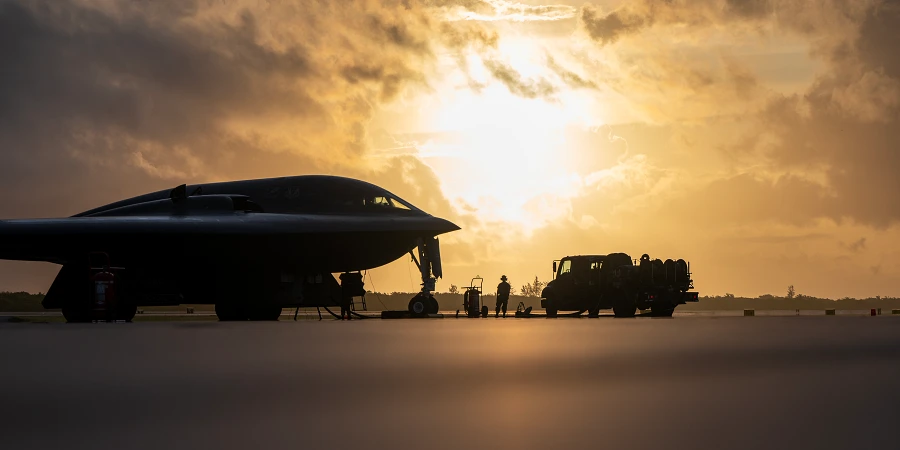 מפציץ B-2 מהסוג שהפציץ במתקן הגרעיני בפורדו | Photo by Staff Sgt. Whitney Erhart, U.S. Army via DVIDS