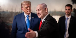 הנשיא טראמפ משמאל וראש הממשלה נתניהו בפגישתם השבוע בבית הלבן | צילום: דניאל טורוק, הבית הלבן