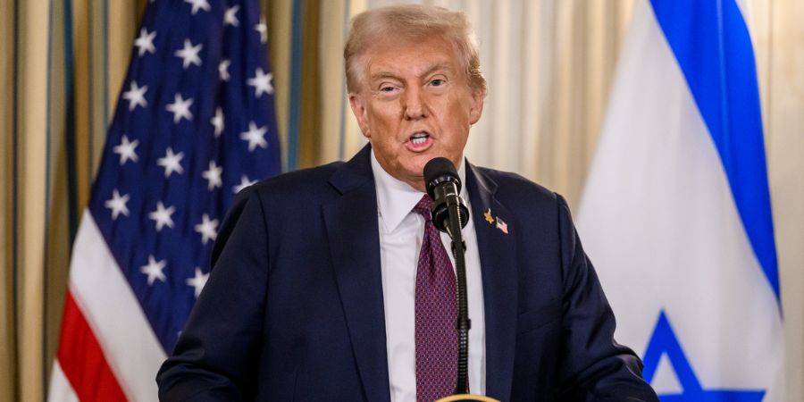 הנשיא טראמפ במסיבת העיתונאים עם נתניהו בשבוע שעבר | צילום: ג'ויס בוגוסיאר, הבית הלבן