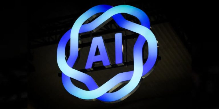 שילוט בינה מלאכותית (AI) בתערוכת Mobile World Congress בברצלונה. | צילום: Manaure Quintero / AFP via Getty Images